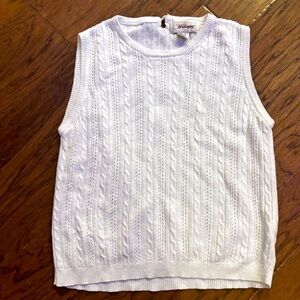 Vintage Worthington  cable knit Sweater Vest
Size L – 60% linen / 40% cotton